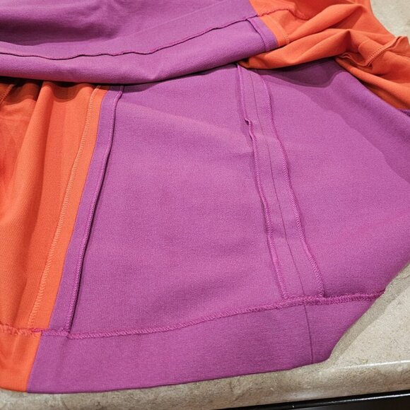 Women's Doncaster Sleeveless Shift Dress Rayon Blend Orange Magenta Size 12 - Picture 9 of 9